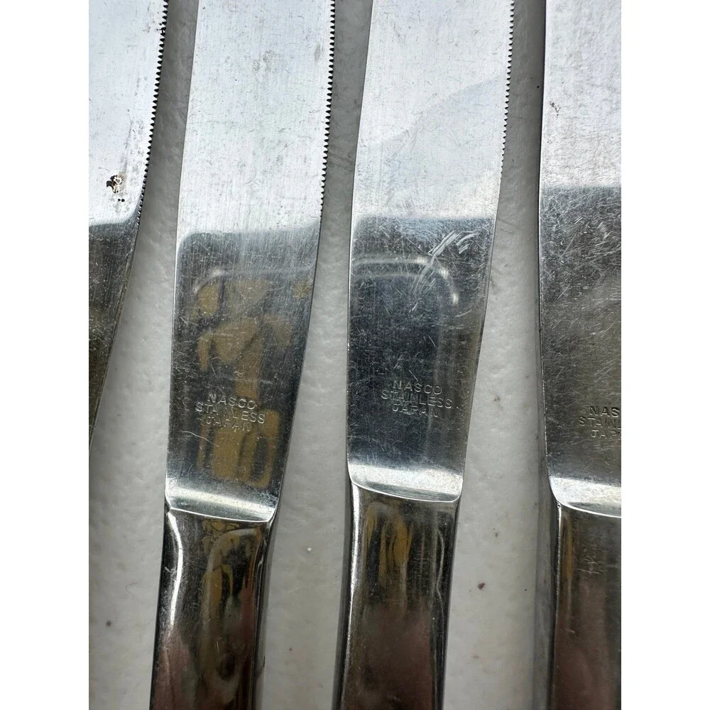 Vtg Nasco Japan Lady Charming Stainless Steel 6 Knives 3 Salad Forks Flatware